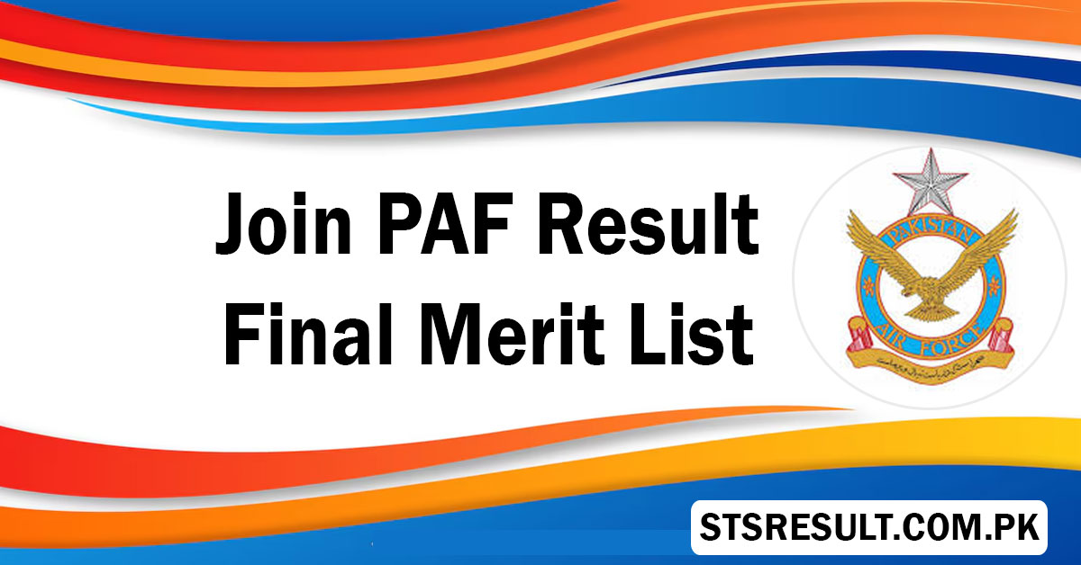 Join PAF Result Final Merit List